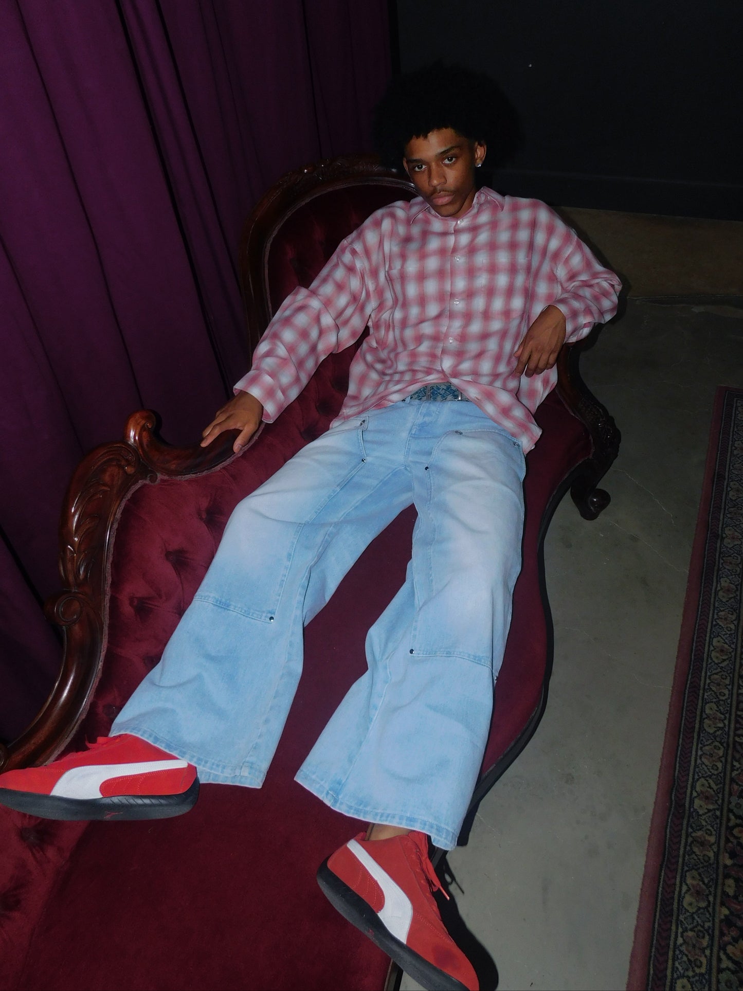 "double knee" denim
